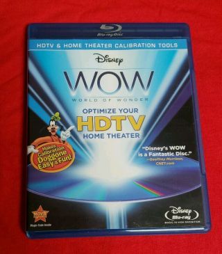 Rare Disney Wow World Of Wonder Blu - Ray Hdtv & Home Theatre Calibration Set