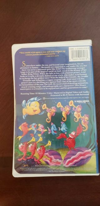 The Little Mermaid Disney Black Diamond Classic RARE BANNED COVER 1990 vhs 4