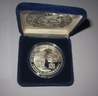 1992 Honduras 100 L 500th America Proof Silver Coin " Please Note " Rare