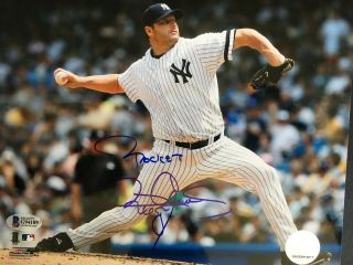 Roger Clemens Rare “rocket” Inscription Signed Auto Autographed 8x10 Ny Yankees