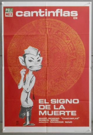 Xk95 Cantinflas El Signo De La Muerte Rare 1sh Spanish Poster