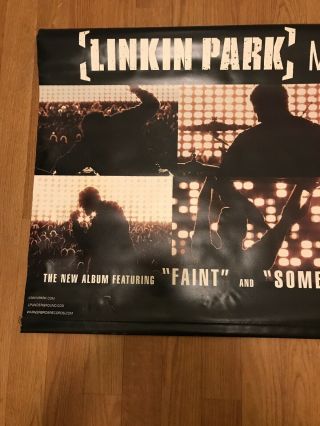 Linkin Park Meteora Vinyl Promo 2 - Sided Banner 36x25/ Rare Collector Item/ LPU. 3