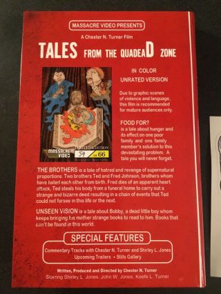 Tales from the Quadead Zone Hard Box dvd Cover A Massacre Video OOP rare 2