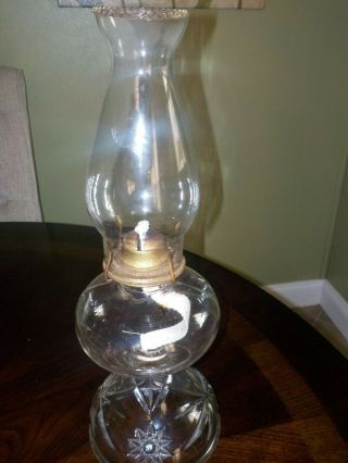 Early American Prescut (eapc) Crystal Hurricane Lamp.  Rare