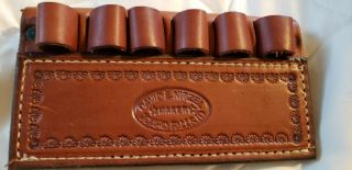 Leather Rifle Cover Butt Stock Holder Cheek Rest - Holds 6 Cartridges Rare
