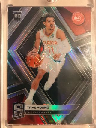 Trae Young 2018 - 19 Panini Spectra Silver Prizm Rookie Card Rare