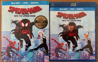 Marvel Spider Man Into The Spider Verse Blu Ray Dvd 2 Disc Set,  Rare Slipcover