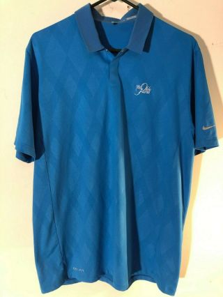 Rare Nike Tw Blue Jacquard Golf Polo Shirt Medium M The Olde Farm Logo Bristol