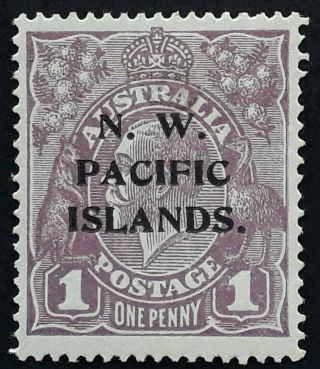 Rare 1922 - Australia 1d Violet Kgv Stamp N.  W.  Pacific Islands O/p Ferns Var