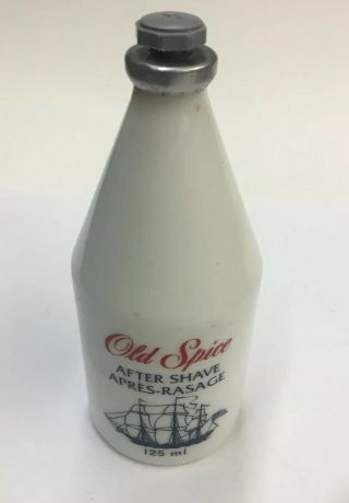 Vintage Old Spice After Shave Glass Bottle 4.  25oz Empty Star Top Bilingual Rare