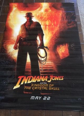 Indiana Jones 4x6 Ft Banner Poster Rare Harrison Ford Lucas Spielberg