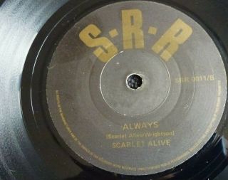 RARE INDIE / GOTH SCARLET ALIVE ON EARTH & IN HEAVEN 1983 S.  R.  R PRIVATE UK 45 EX 3