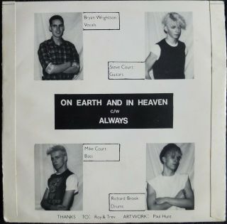 RARE INDIE / GOTH SCARLET ALIVE ON EARTH & IN HEAVEN 1983 S.  R.  R PRIVATE UK 45 EX 4