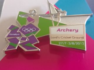 London 2012 Olympic Games Archery Sports Pose Ultra Rare Pin Badge