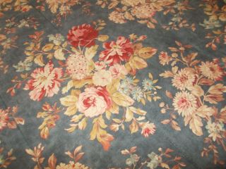 Rare Ralph Lauren Chadwick Floral Twin Comforter Ocean Wash Linen Look 2 Avl
