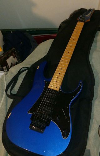 Ibanez Rg350m Electric Guitar Wizard Ii Rare 2010 Starlight Blue W/ Bag Read