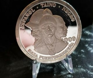 2009 $50 1oz.  999 Fine Silver Puerto Rico Borioua Dollar Very Rare Proof