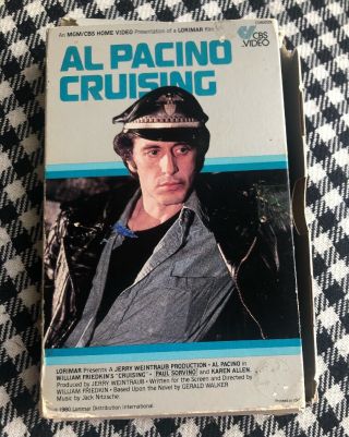 Cruising Cbs Video 1980 Mgm/cbs Bigbox Rare Pacino Friedkin Lgbtq Sleaze Lorimar
