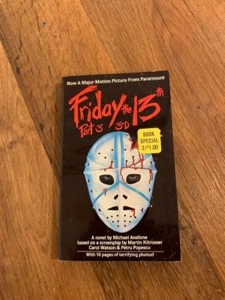 Friday The 13th Part 3 3 - D Paperback 1982 Michael Avallone Horror Rare 3d