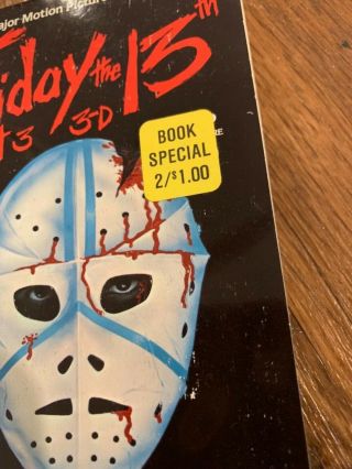 Friday the 13th Part 3 3 - D paperback 1982 Michael Avallone Horror RARE 3D 3