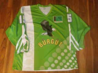 Iihf Turkmenistan Game Worn Hockey Jersey - Large Rare