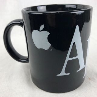 Apple Computers Rare Vintage Black With White Logo Coffee Tea Mug Iphone