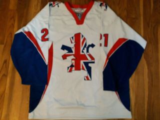 Iihf Great Britain Game Worn Hockey Jersey - Tackla Large Rare Uk