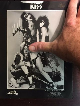 Kiss Rare 1970s Promo Photo 8x10 Black & White With Nude S&m Model