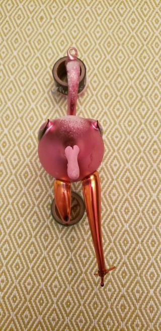 RARE Christopher Radko Pink Flamingo Hand Crafted Ornament EUC 5