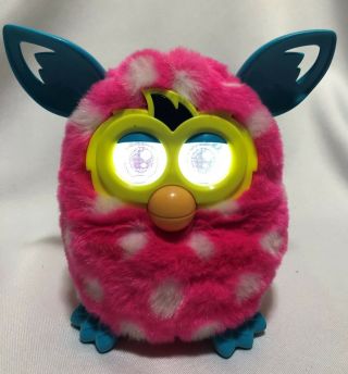 Rare Furby Boom Pink With White Spots And Blue Ears By Hasbro 2012