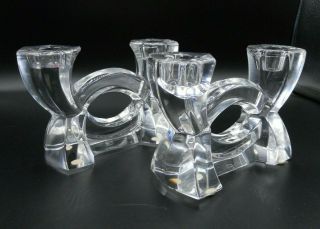 Rare Signed Sevres France Set Of Crystal Candle Holders