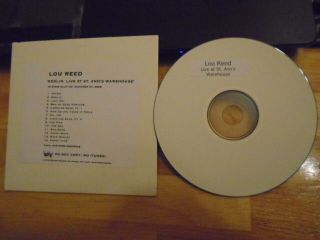Rare Adv Promo Lou Reed Cd Berlin Live At St.  Ann 