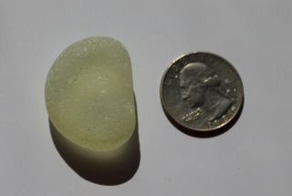 XXL RARE PALE YELLOW FLAWLESS PARTIAL SEAGLASS BOTTLE BOTTOM 3