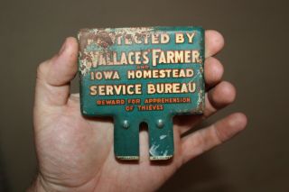 Rare 1950s Wallaces Farmer Iowa Homestead Service Bureau Thieves Topper Sign
