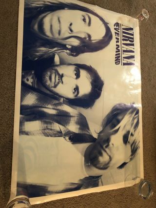 Vintage Nirvana 1990s Nevermind Poster 35 " X 25” Kurt Cobain Rare