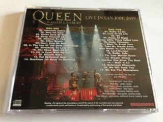 Queen,  Adam Lambert Live In San Jose 2019 (USA,  July 14th 2019) rare 2CD 2