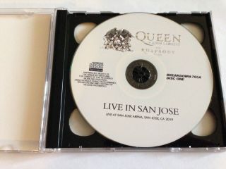 Queen,  Adam Lambert Live In San Jose 2019 (USA,  July 14th 2019) rare 2CD 3