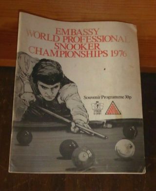 Embassy World Professional Snooker Championship Programme 1976 Rare