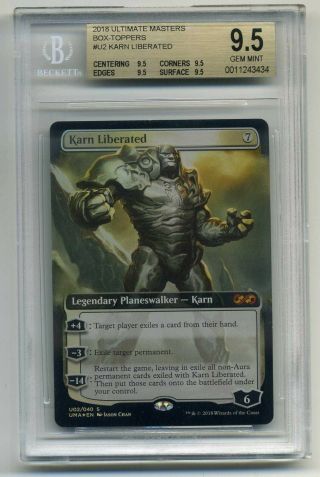 Karn Liberated Magic The Gathering Ultimate Masters Box Topper Foil Card Bgs 9.  5
