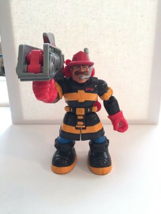 1997 Fisher Price Rescue Heroes Fire Fighter - Billy Blazes Chopping Ax Rare