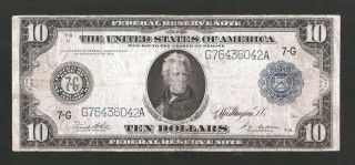 Rare Type - A Chicago 1914 $10 Frn