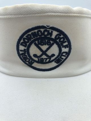 Royal Dornoch Cap Golf Club Embroidered Crest UK Visor White Rare 2