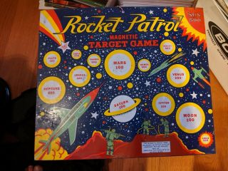 Vintage Tin Rocket Patrol Magnetic Target Game Rare Mid Century Space Toy Game