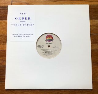 Order True Faith Rare Promo 12 " Vinyl Record W/ Hype Sticker 