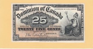 1900 Dominion Of Canada.  25 Cents " Rare 9a " Note Signed By Courtney Xf/au