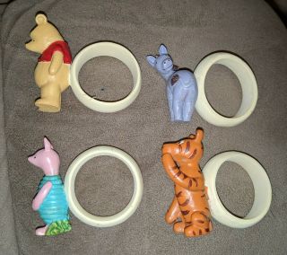 Classic Pooh Napkin Rings Set Of 4 Winnie The Pooh Piglet Eeyore Tigger Rare Htf