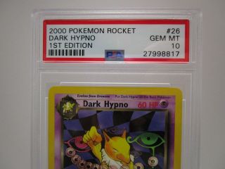 PSA 10 GEM Dark Hypno Team Rocket 1st Edition Pokemon Card 26/82 S45 2