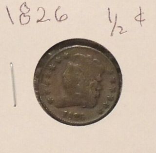 1826 Classic Head Half Cent - Circulated - Very - Very Rare - 234m Minted