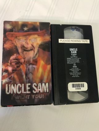 Uncle Sam Vhs 1996 Horror Holographic Cover Rare Cult Movie Scary Slasher Vtg