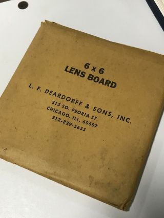 8x10 Deardorff 6 X 6 Lens Board Old Stock Rare,  Finish
